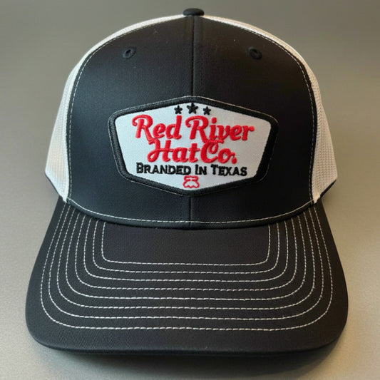 Branded in Texas Trucker Hat. Black/White
