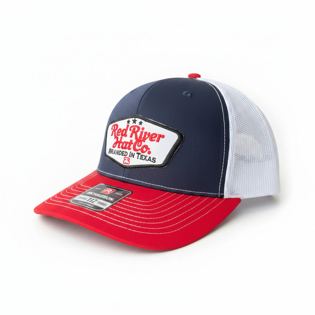 Branded in the USA Bundle — Red/White/Blue Trucker Hat + USA 250 Sticker