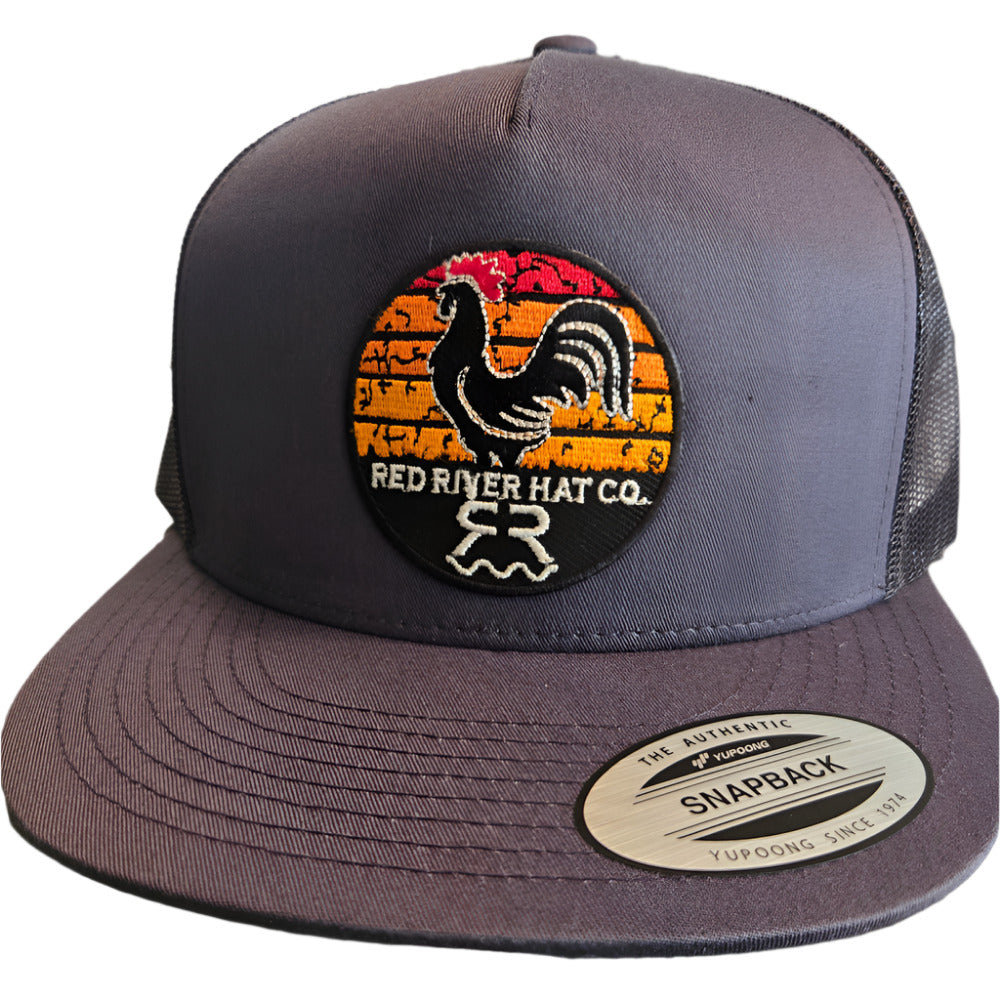 "Sunrise" Hat Graphite/Black Flat Bill
