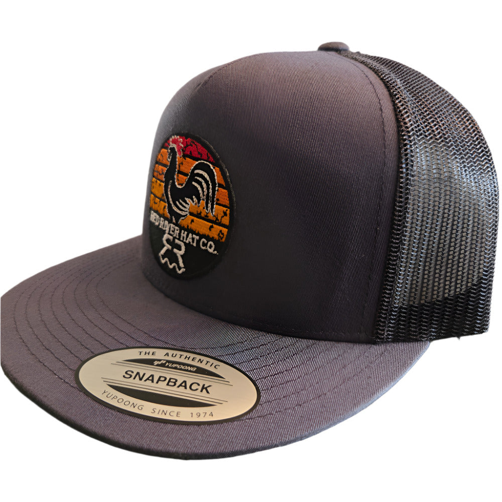 "Sunrise" Hat Graphite/Black Flat Bill
