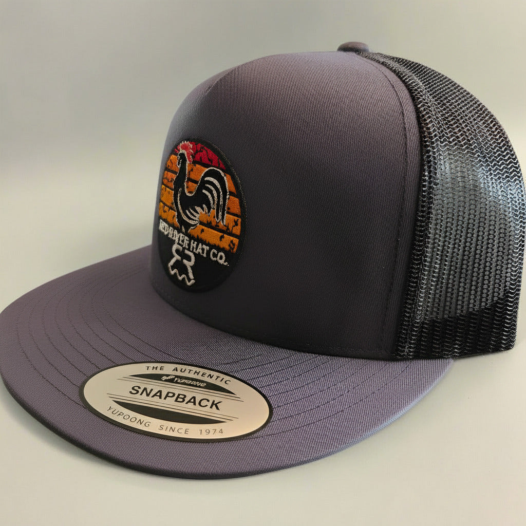 "Sunrise" Hat Graphite/Black Flat Bill