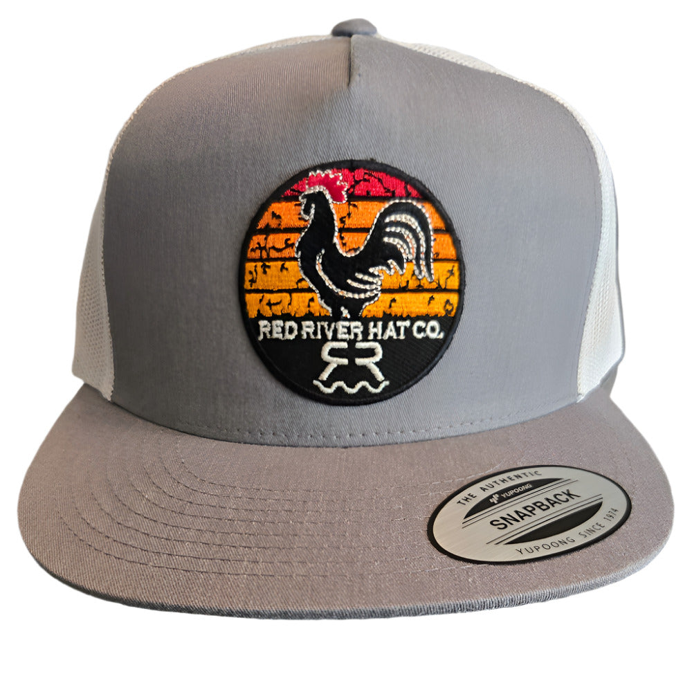 "Sunrise" Hat Heather Grey/White Flat Bill