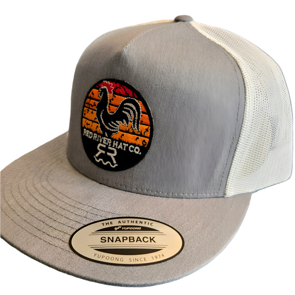 "Sunrise" Hat Heather Grey/White Flat Bill