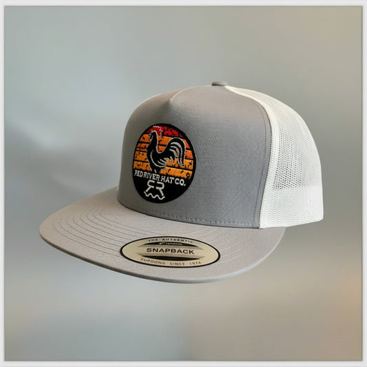 "Sunrise" Hat Heather Grey/White Flat Bill