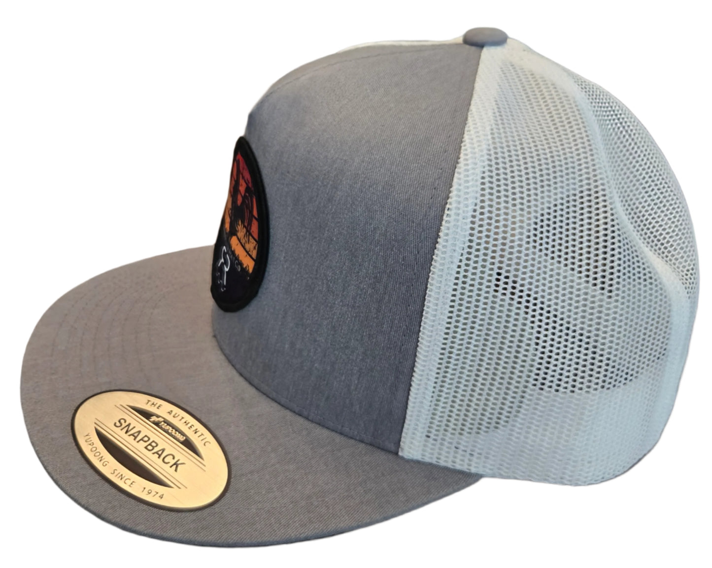 "Sunrise" Hat Heather Grey/White Flat Bill