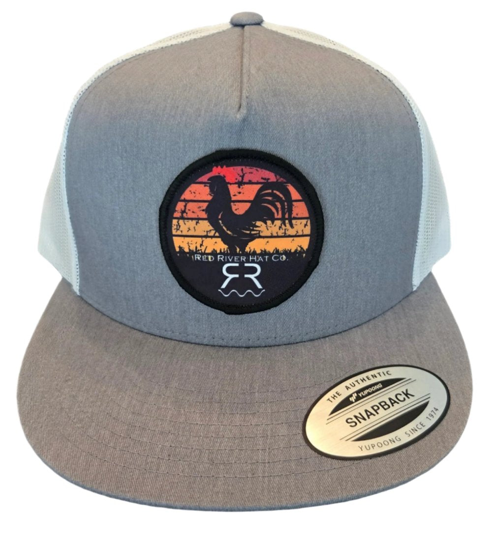 "Sunrise" Hat Heather Grey/White Flat Bill