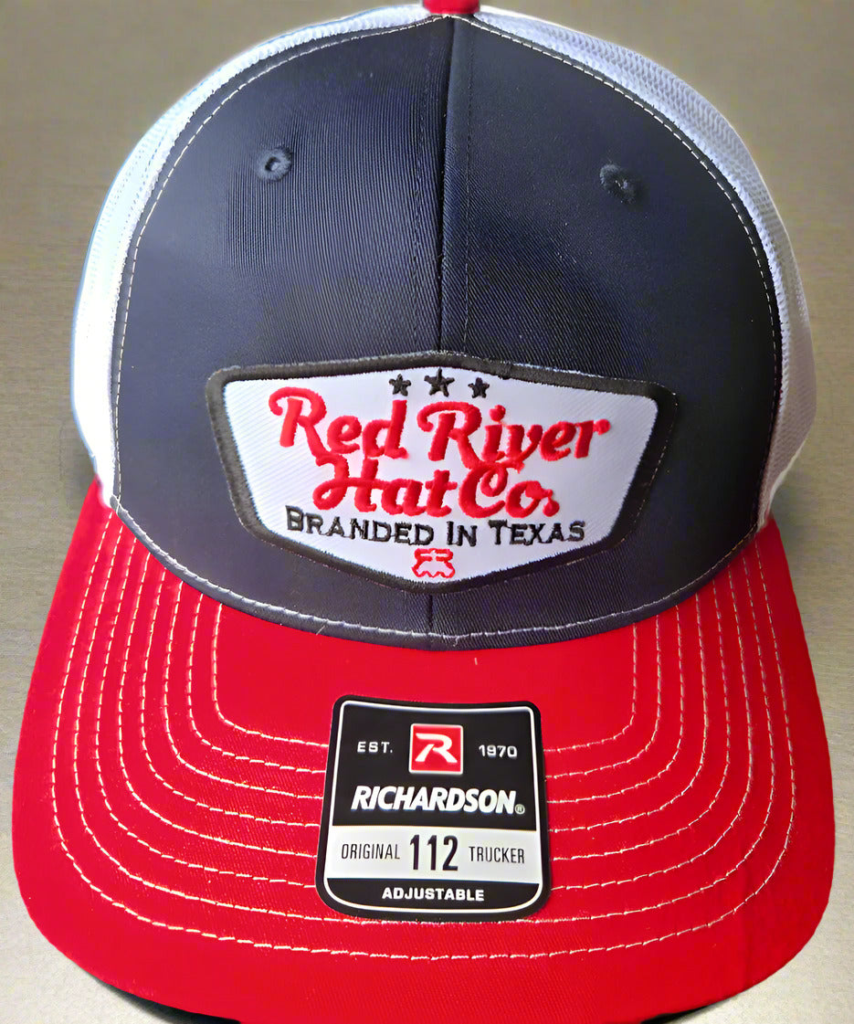Branded in Texas Trucker Hat. Red/White/Blue
