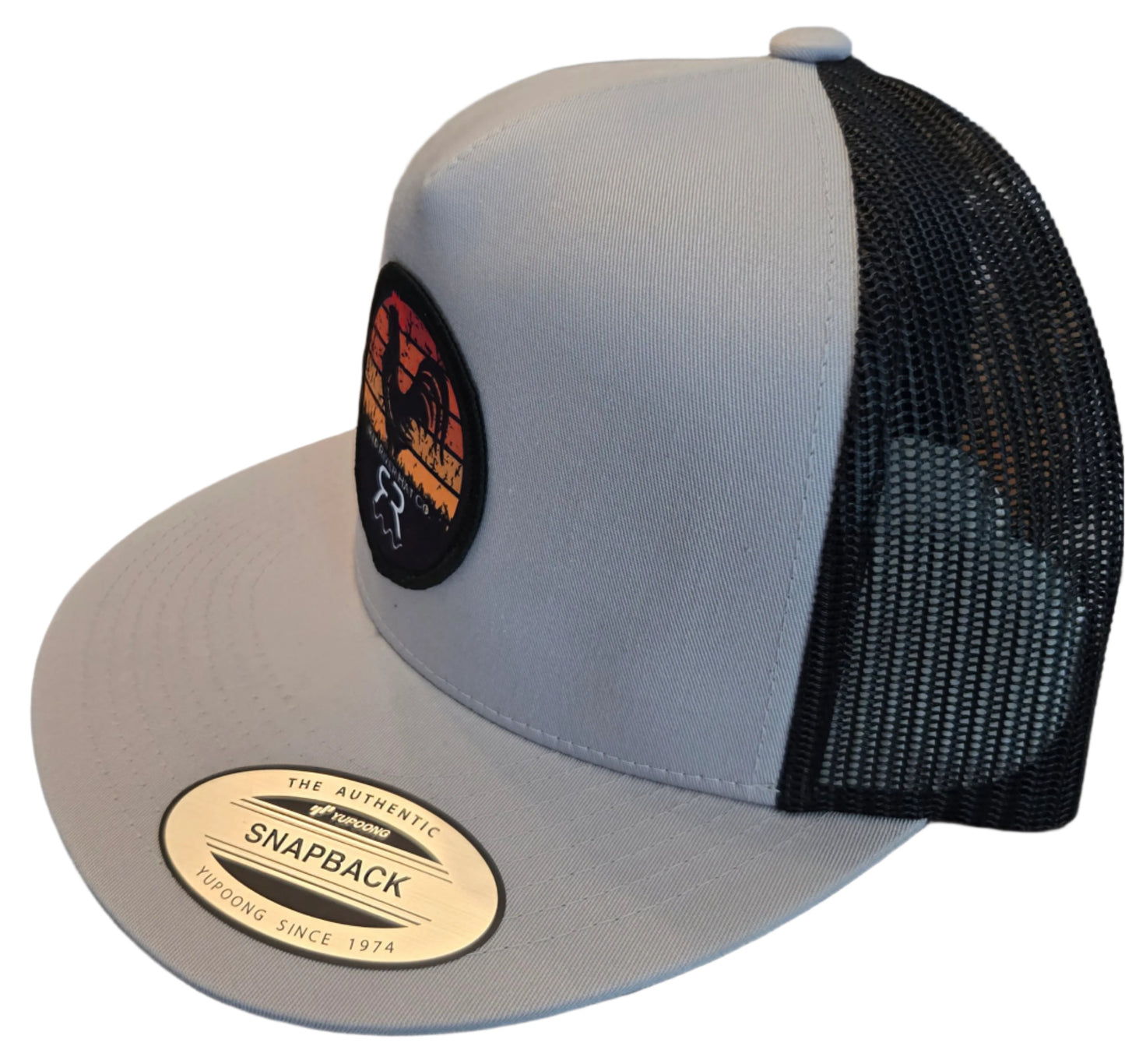 "Sunrise" Hat Silver/Black Flat Bill