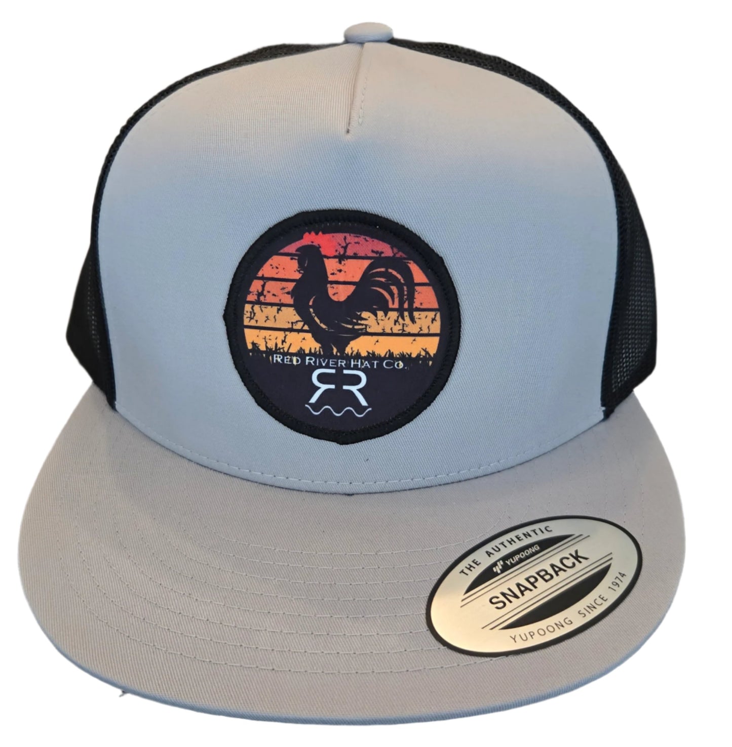 "Sunrise" Hat Silver/Black Flat Bill