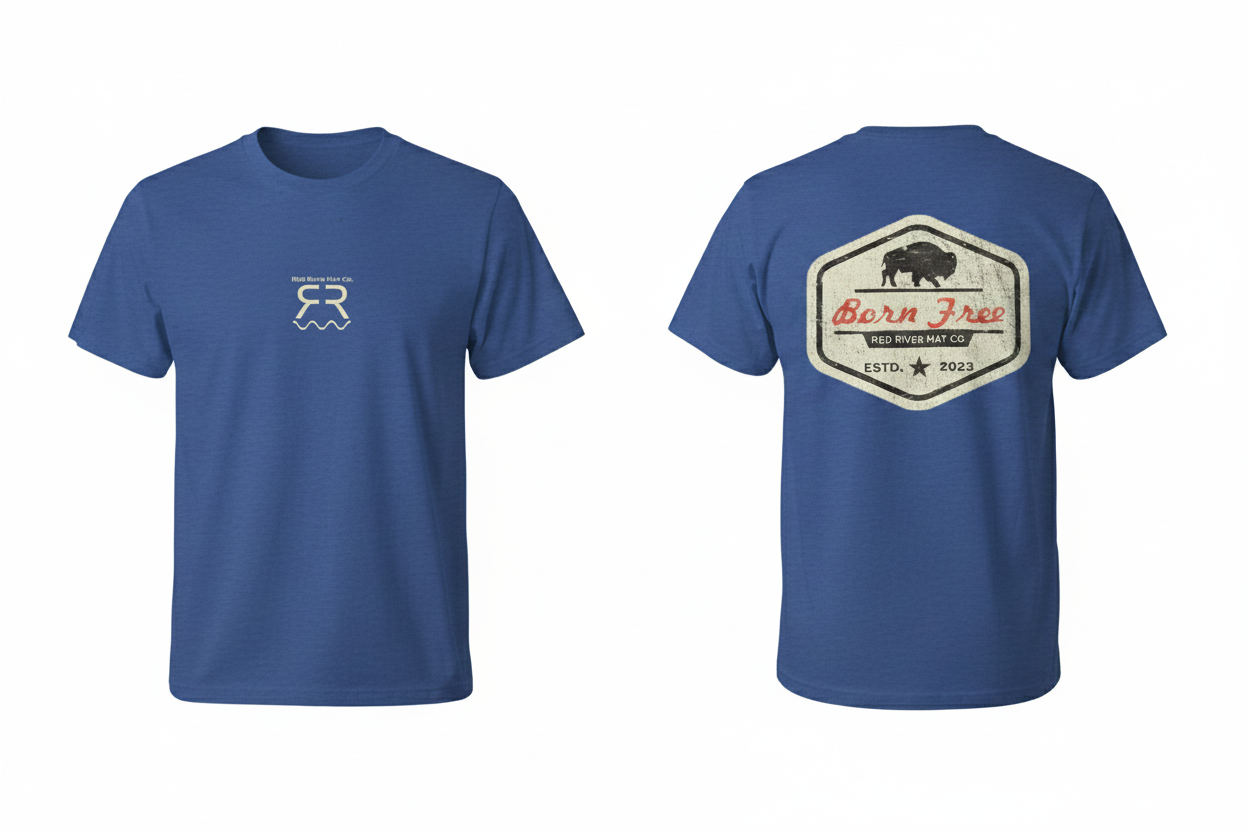 Born Free Blue Tee - Front & Back