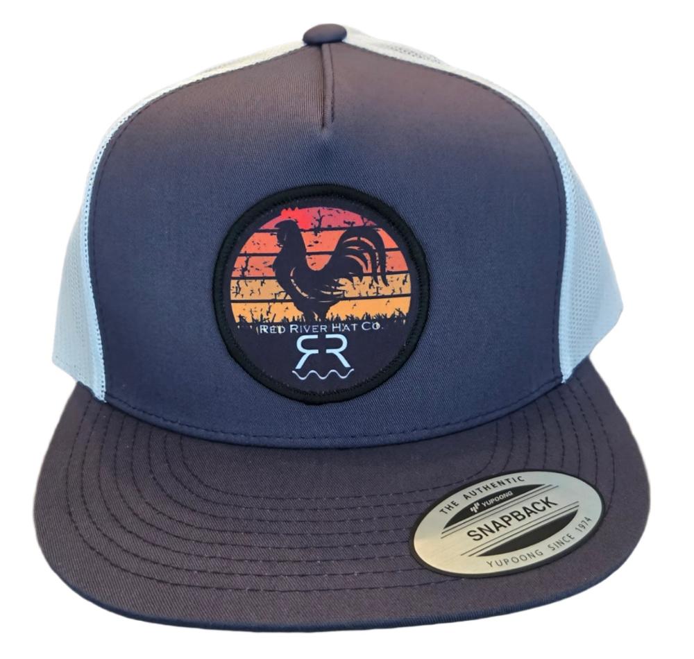 "Sunrise" Hat Graphite/White Flat Bill