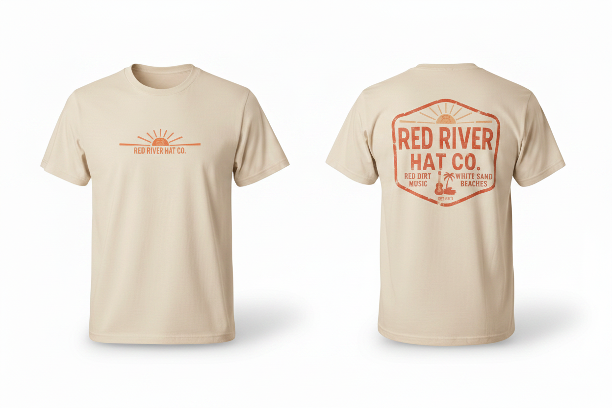 Red Dirt White Sand - Natural Tee Front & Back