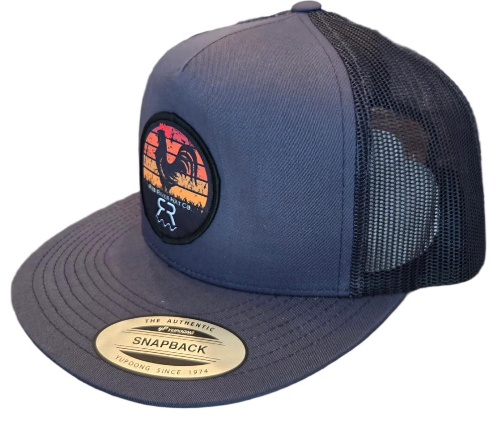 "Sunrise" Hat Graphite/Black Flat Bill